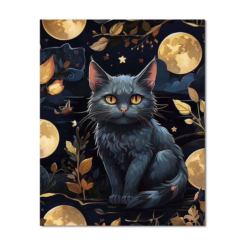 Paint by Number DIY Paint by Numbers Kit for Kids & Adults Beginner DIY Acrylic Painting Kits, 16x20 inch Christmas gifts（Cat）