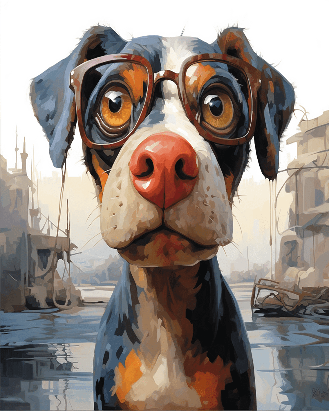 Paint by Number DIY Paint by Numbers Kit for Kids & Adults Beginner DIY Acrylic Painting Kits, 16x20 inch Christmas gifts（Dog）