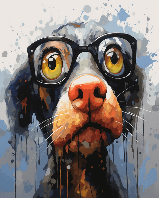 Paint by Number DIY Paint by Numbers Kit for Kids & Adults Beginner DIY Acrylic Painting Kits, 16x20 inch Christmas gifts（Dog）