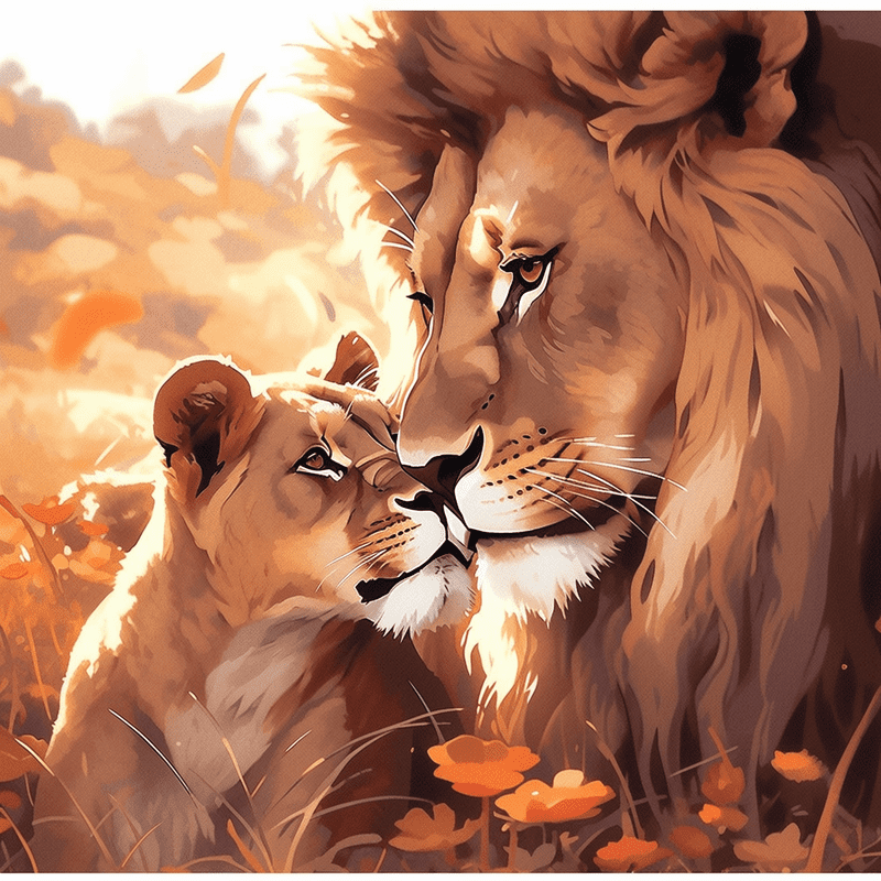 Paint by Number DIY Paint by Numbers Kit for Kids & Adults Beginner DIY Acrylic Painting Kits, 16x20 inch Christmas gifts（Lion）