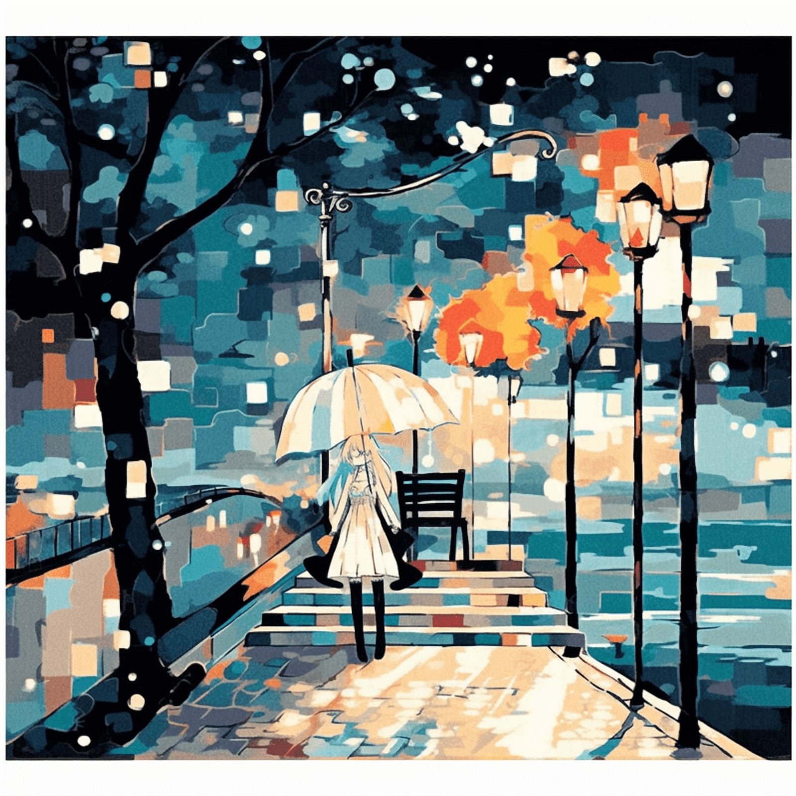 Paint by Number DIY Paint by Numbers Kit for Kids & Adults Beginner DIY Acrylic Painting Kits, 16x20 inch Christmas gifts（Park）