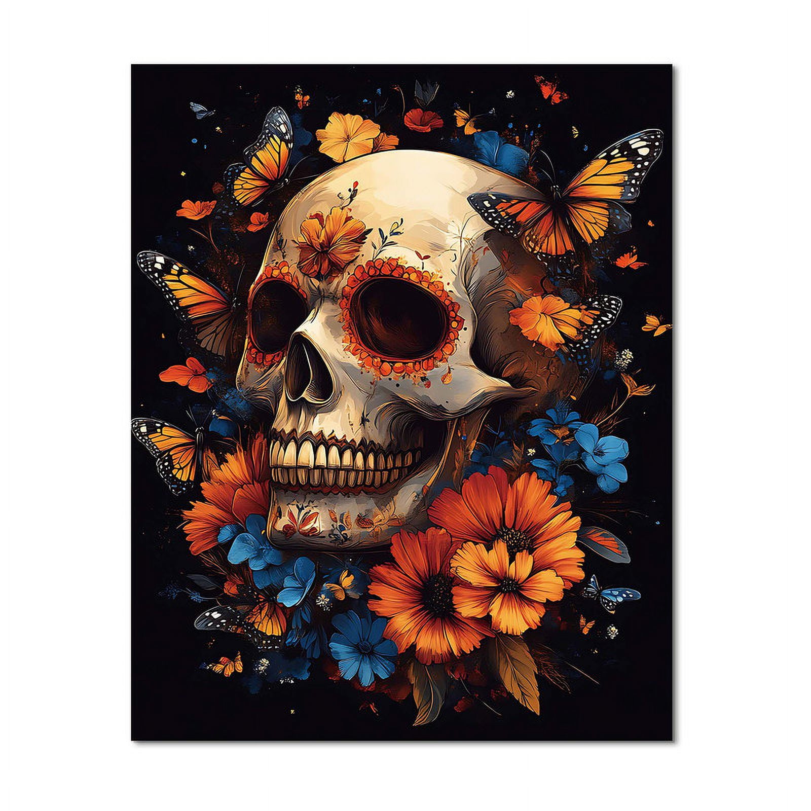 Paint by Number DIY Paint by Numbers Kit for Kids & Adults Beginner DIY Acrylic Painting Kits, 16x20 inch Christmas gifts（Skull）