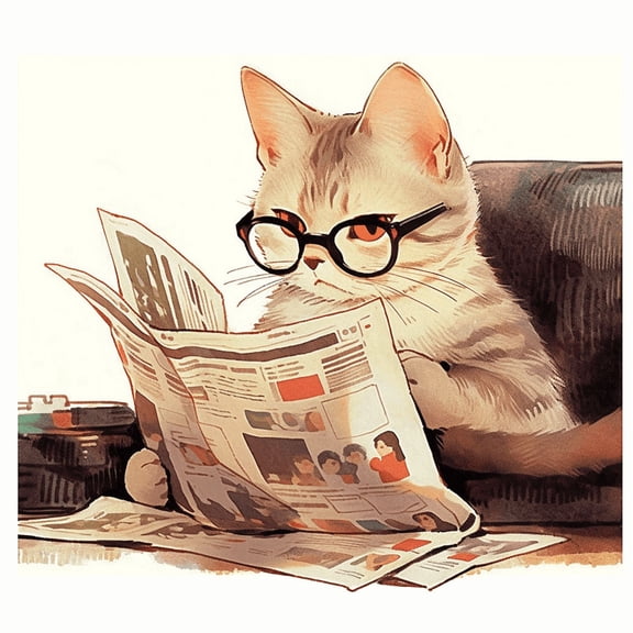 Paint by Number DIY Paint by Numbers Kit for Kids & Adults Beginner DIY Acrylic Painting Kits, 16x20 inch (Kitten Reading)