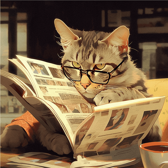 Paint by Number DIY Paint by Numbers Kit for Kids & Adults Beginner DIY Acrylic Painting Kits, 16x20 inch （Kitten Reading）