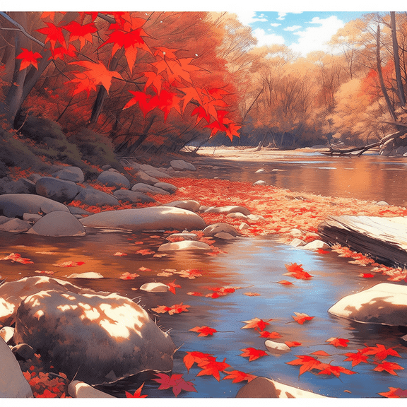 Paint by Number DIY Paint by Numbers Kit for Kids & Adults Beginner DIY Acrylic Painting Kits, 16x20 inch (Maple Leaves)