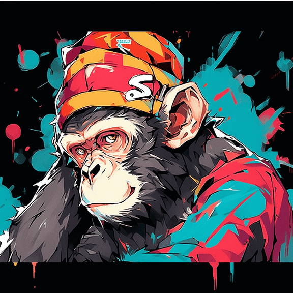 Paint by Number DIY Paint by Numbers Kit for Kids & Adults Beginner DIY Acrylic Painting Kits, 16x20 inch (Monkey)