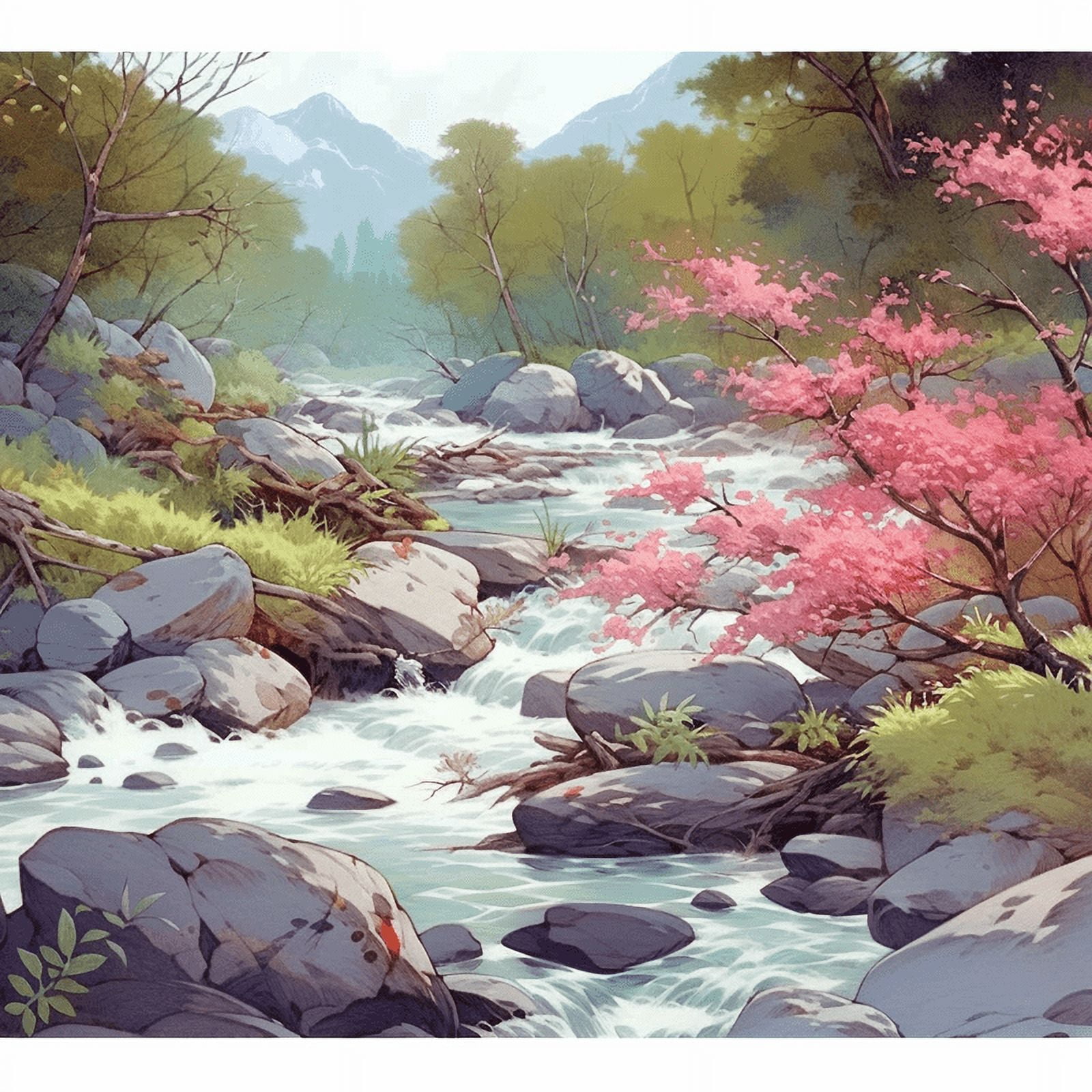 Paint by Number DIY Paint by Numbers Kit for Kids & Adults Beginner DIY Acrylic Painting Kits, 16x20 inch （Mountain Spring Water）