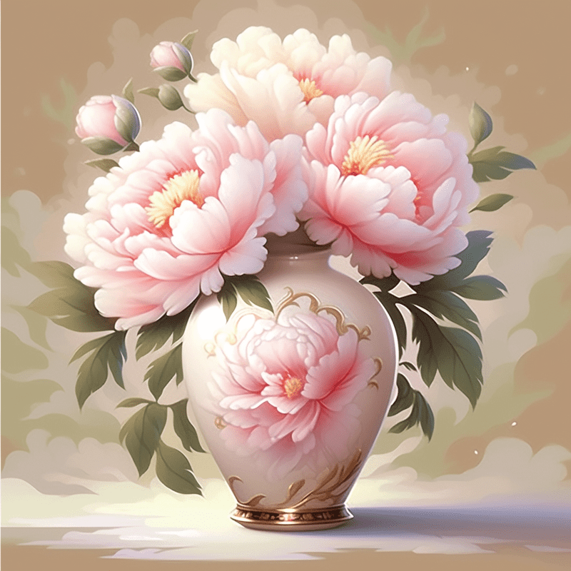 Paint by Number DIY Paint by Numbers Kit for Kids & Adults Beginner DIY Acrylic Painting Kits, 16x20 inch （Peony）