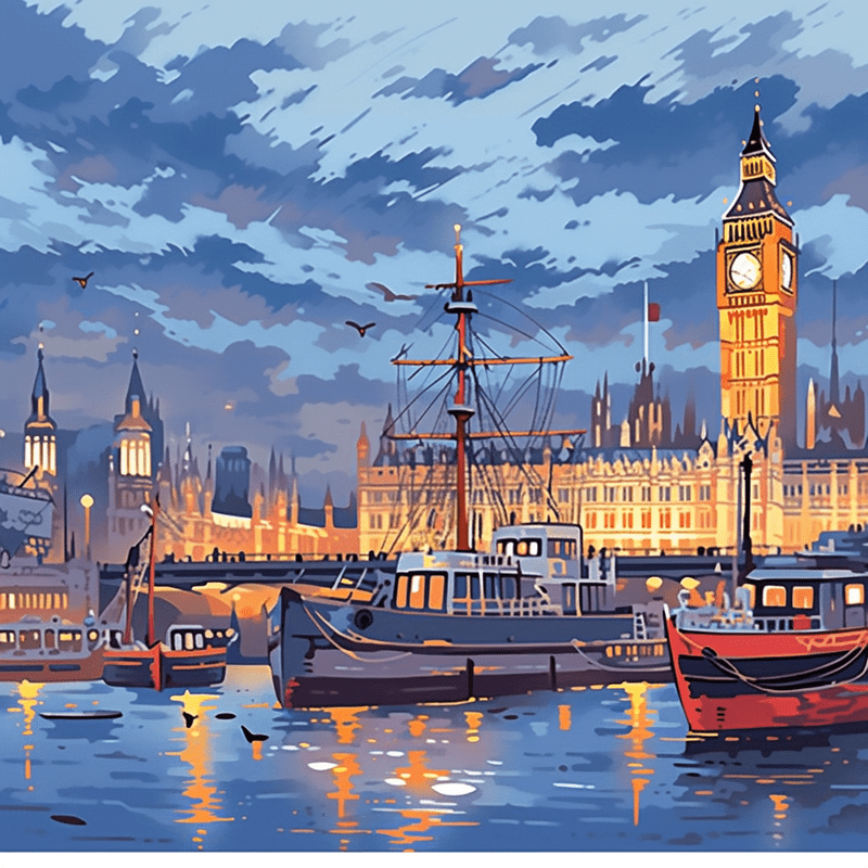 Paint by Number DIY Paint by Numbers Kit for Kids & Adults Beginner DIY Acrylic Painting Kits, 16x20 inch （Ship）