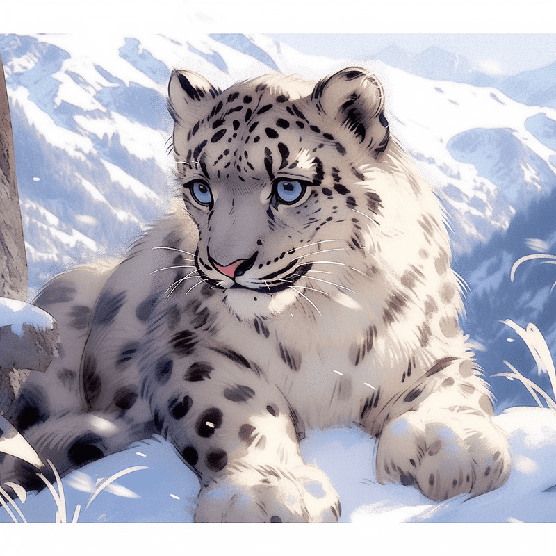 Paint by Number DIY Paint by Numbers Kit for Kids & Adults Beginner DIY Acrylic Painting Kits, 16x20 inch （Snow Leopard）