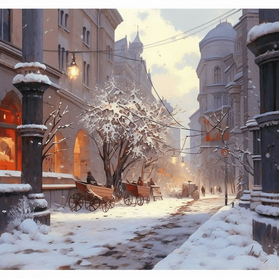 Paint by Number DIY Paint by Numbers Kit for Kids & Adults Beginner DIY Acrylic Painting Kits, 16x20 inch （Snowy Street Scene）