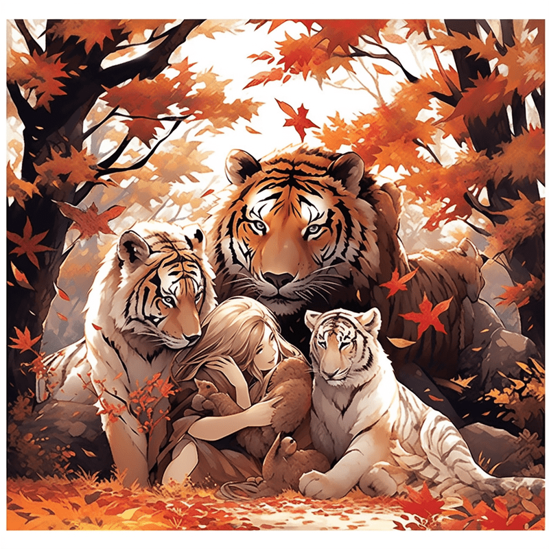 Paint by Number DIY Paint by Numbers Kit for Kids & Adults Beginner DIY Acrylic Painting Kits, 16x20 inch （Tiger）