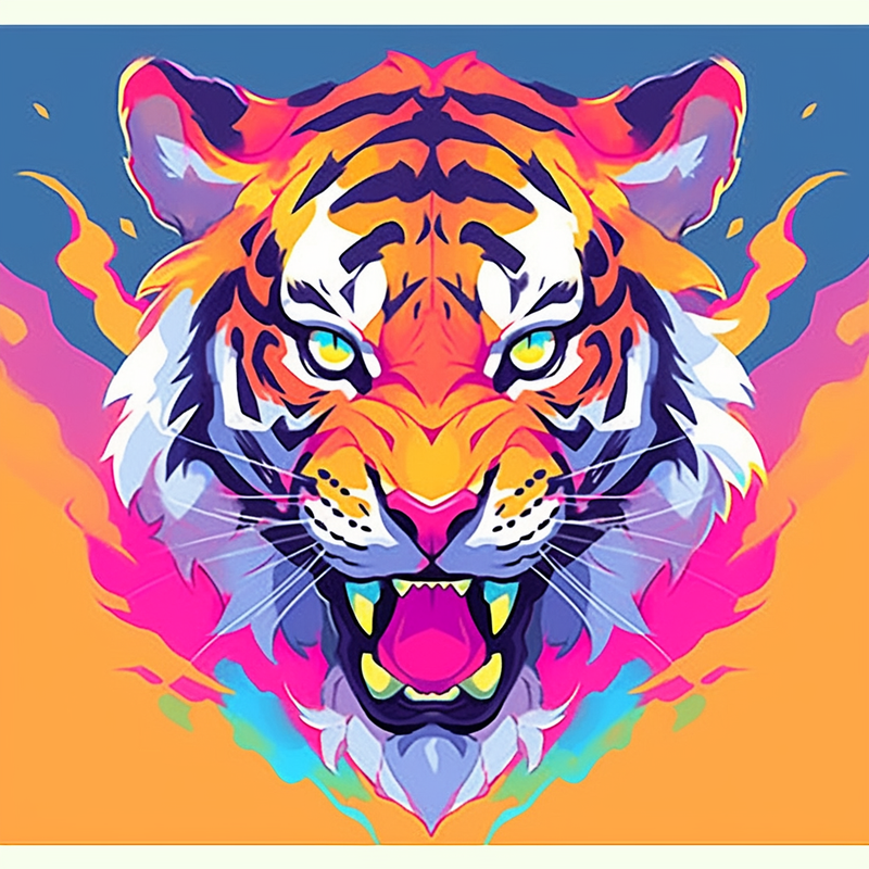 Paint by Number DIY Paint by Numbers Kit for Kids & Adults Beginner DIY Acrylic Painting Kits, 16x20 inch （Tiger）