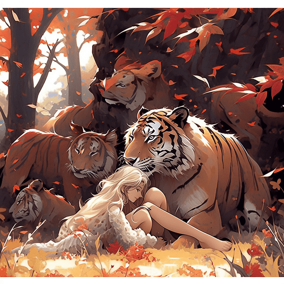 Paint by Number DIY Paint by Numbers Kit for Kids & Adults Beginner DIY Acrylic Painting Kits, 16x20 inch （Tiger）