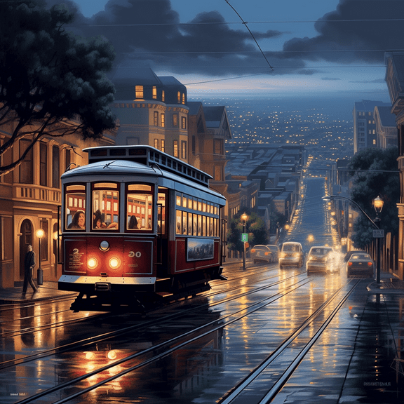 Paint by Number DIY Paint by Numbers Kit for Kids & Adults Beginner DIY Acrylic Painting Kits, 16x20 inch （Tram）