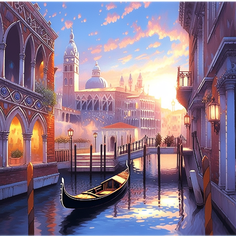 Paint by Number DIY Paint by Numbers Kit for Kids & Adults Beginner DIY Acrylic Painting Kits, 16x20 inch （Venice）