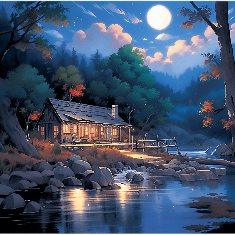 Paint by Number DIY Paint by Numbers Kit for Kids & Adults Beginner DIY Acrylic Painting Kits, 16x20 inch （Wooden House）