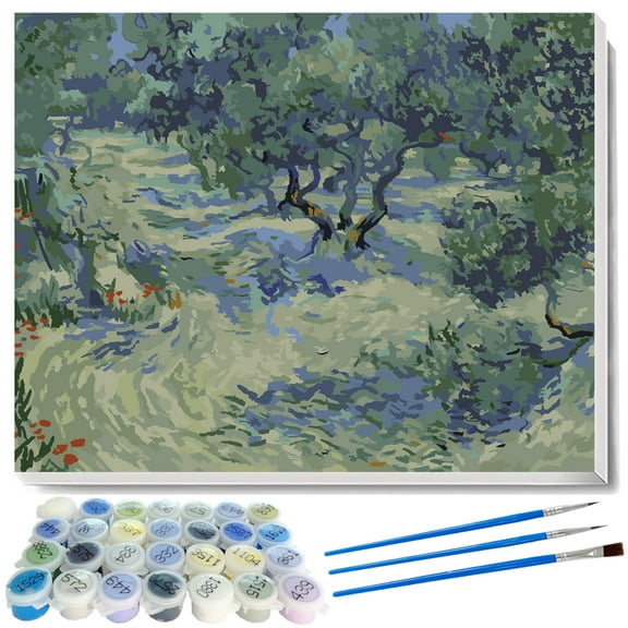 Paint by Number Kits, Vincent Van Gogh Masterpiece Series Oil Painting Art Works DIY for Adults Kids Beginner 40x50cm, Unframed (Olive Tree)