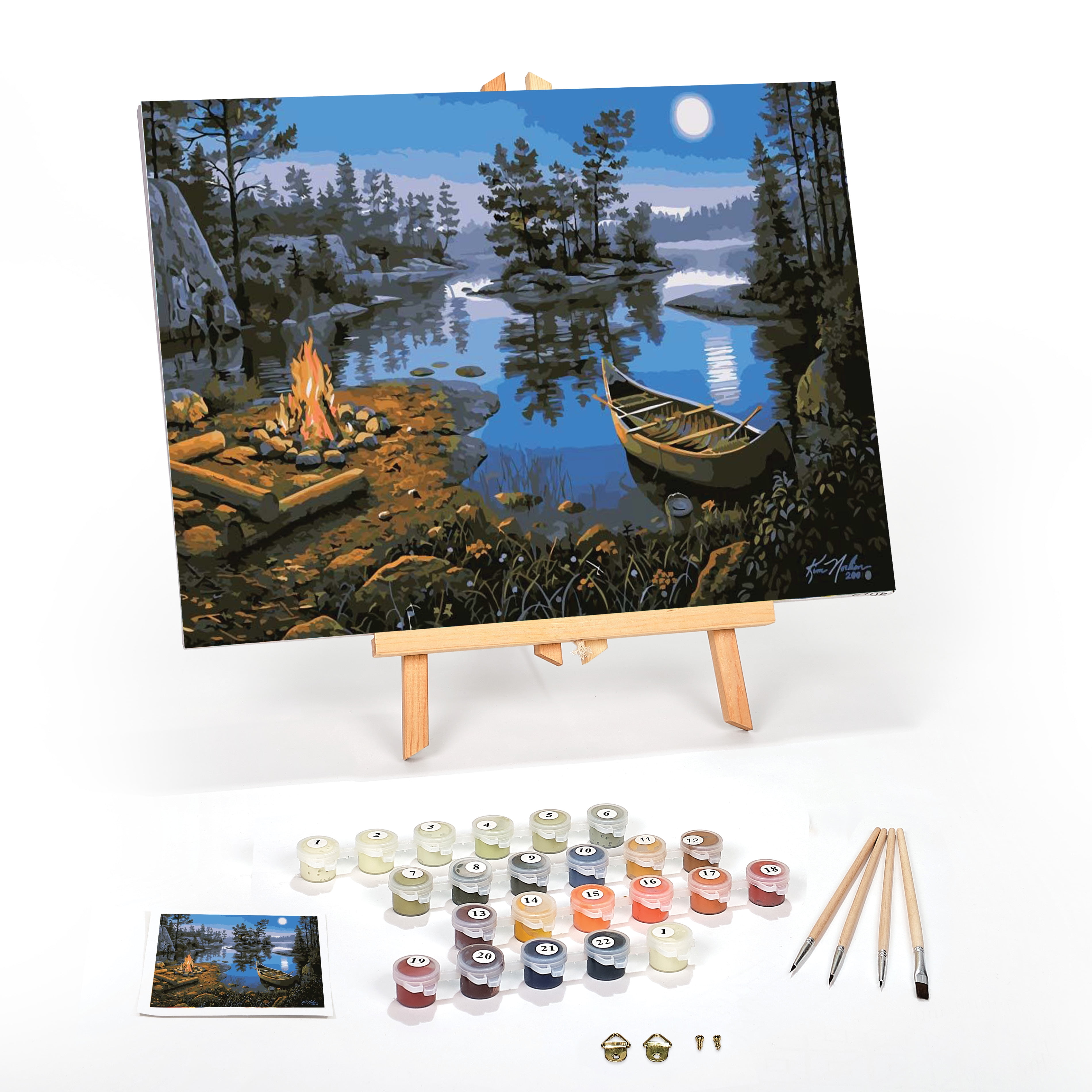 Paint by Number for Adults Beginner: Complete Pre-Framed DIY Kit on Canvas  - Ledg Paint By Numbers 
