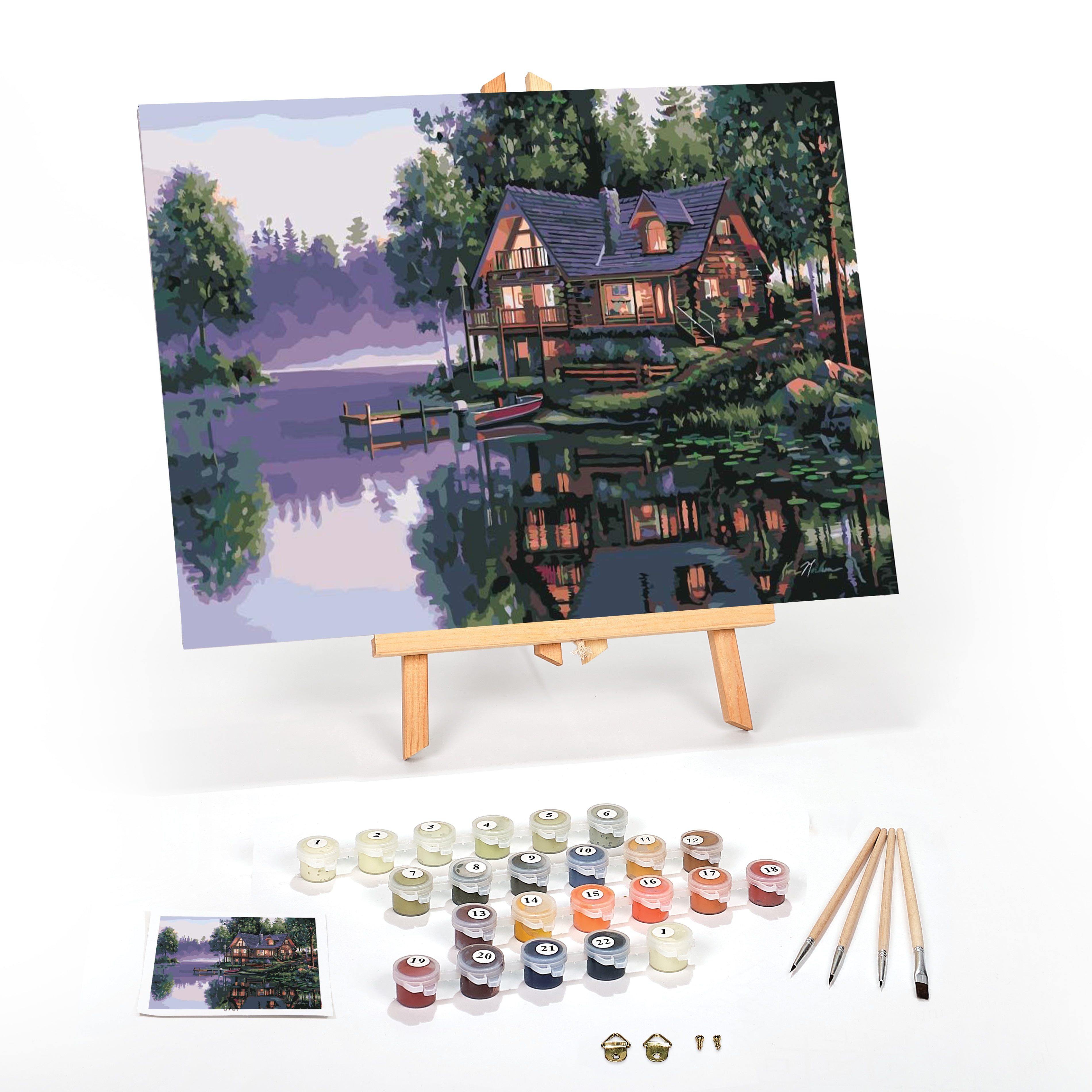 Paint Works Paint by Number Kit 20 inch X14 inch Summer Cottage