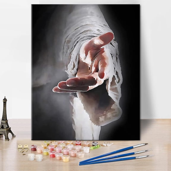 Paint by Number for Adults and Kids - Jesus Religion God Christian Oil Painting Kit - 'Give Me Your Hand' Adult Beginner Gift, 16"x20",Jesus