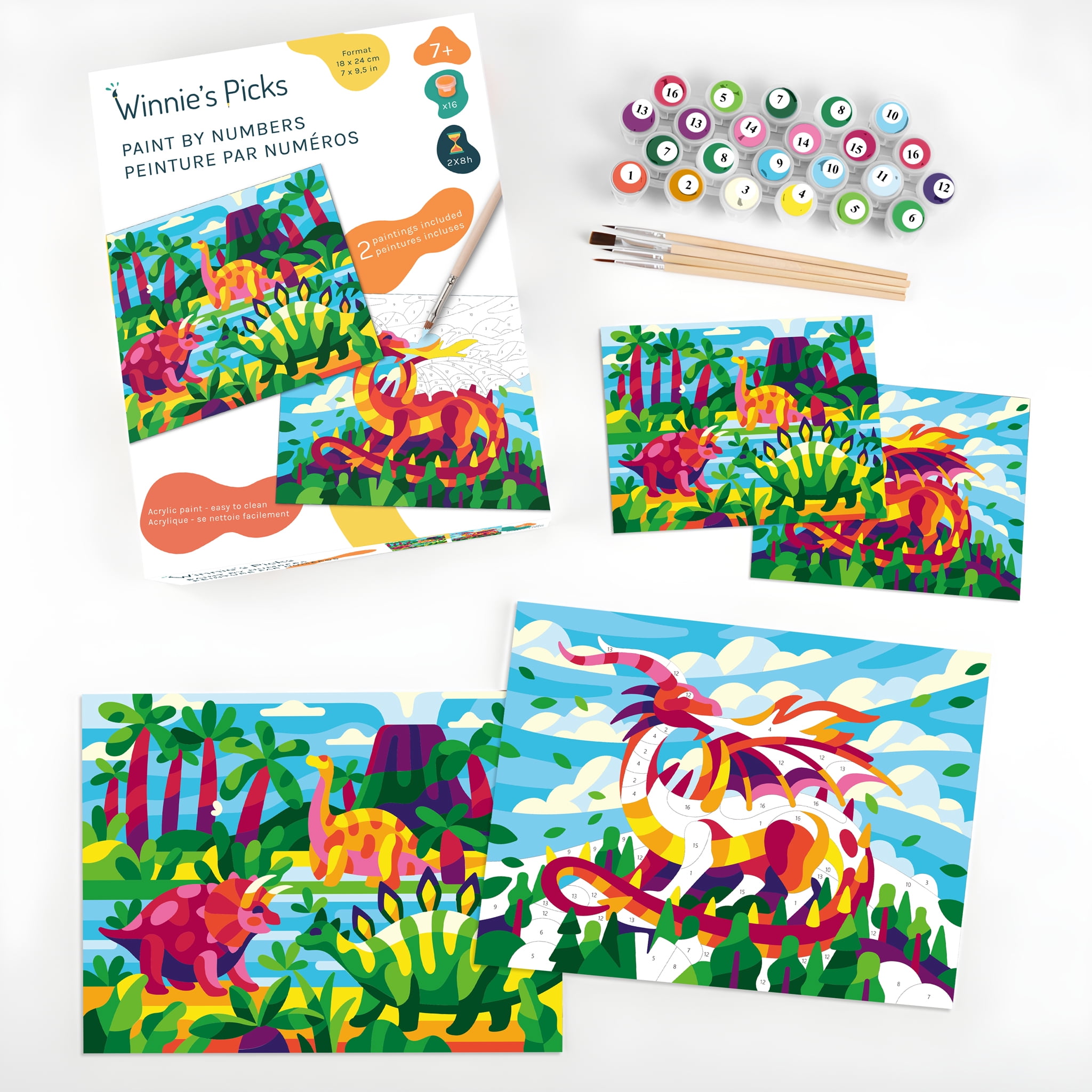 Paint by Number for Kids, Dinosaurs and Dragon, Painting Kit for Boys