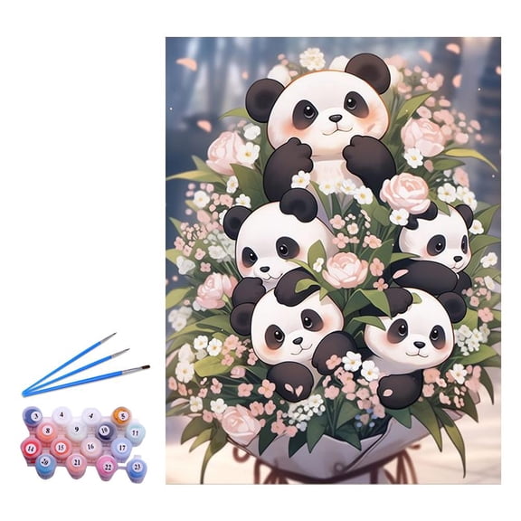 Paint by Numbers Kit for Adults Beginner,Digital Oil with Cats,Shiba Ca Number by on Adult Inu,Pandas,Easy