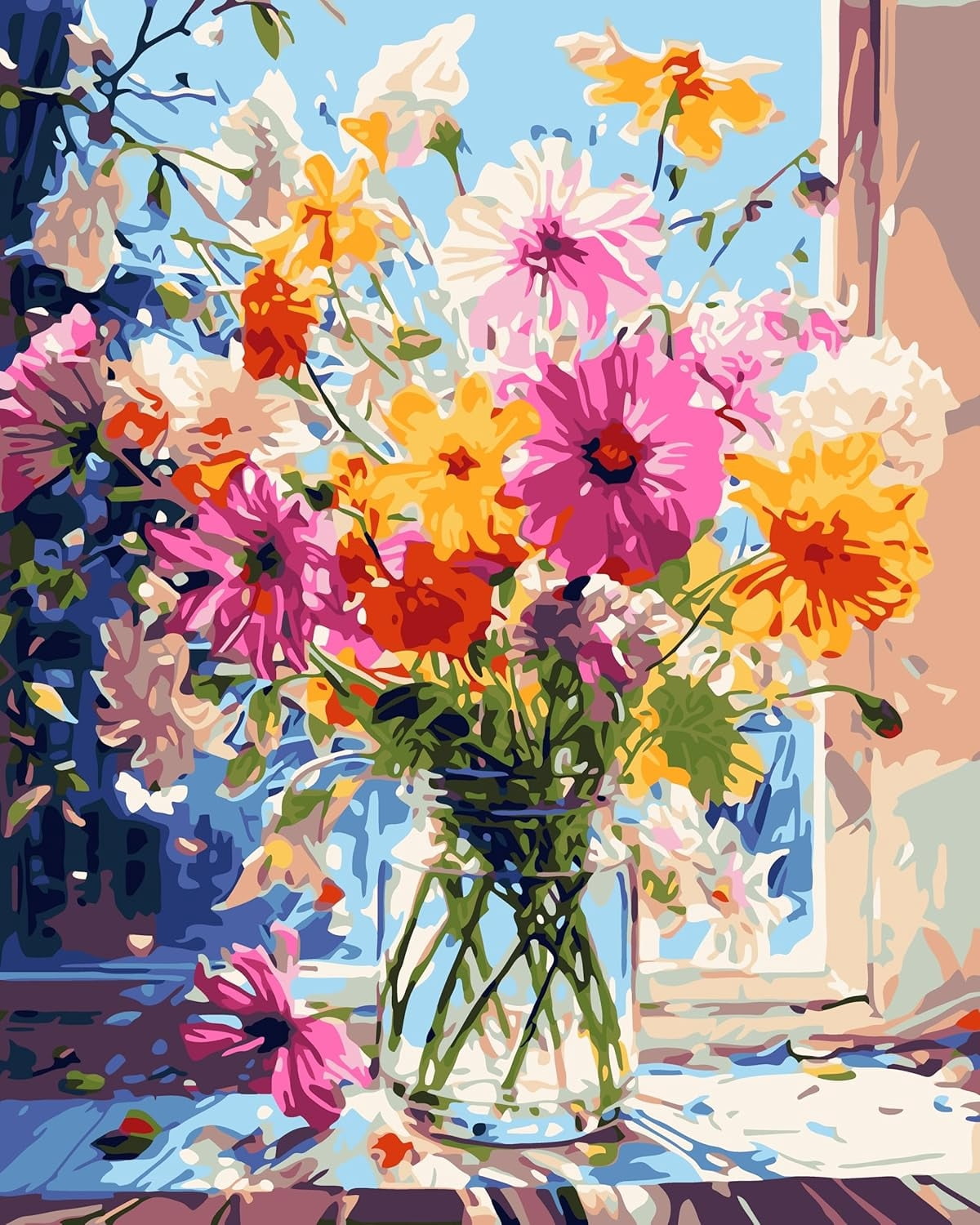 Paint by Numbers Kit for Adults Beginner Plant,Digital Flower Painting ...