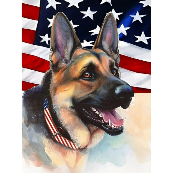 Paint by Numbers Kit for Adults -Flag Dog (1) - Beginner Oil Paingting Kits Drawing DIY Acrylic Arts Craft Kit Gift for Home Decor 16X20 Inch-