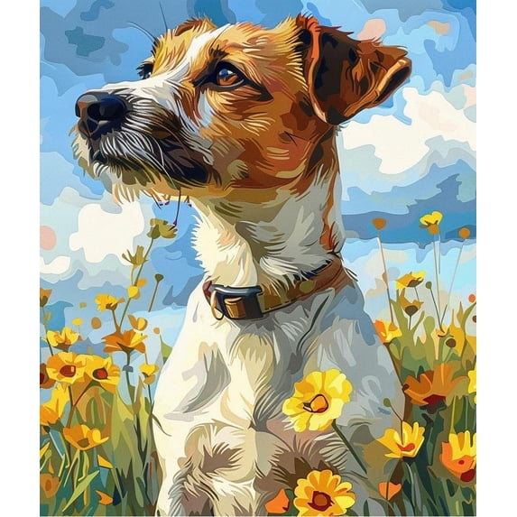 Paint by Numbers Kit for Adults -Jack Russell Dog-Beginner Oil Paingting Kits Drawing DIY Acrylic Arts Craft Kit Gift for Home Decor 16x20 Inch-