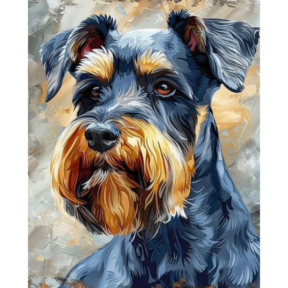 Paint by Numbers Kit for Adults -Schnauzer 1 - on Canvas with Brushes Acrylic Pigment DIY Oil Painting for Home Wall Decor (40x50cm/16x20 inch)-