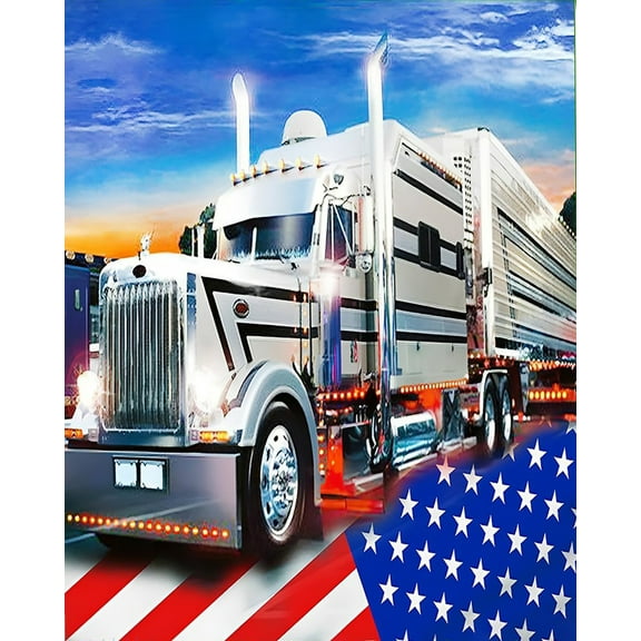 Paint by Numbers Kit for Adults -Truck - on Canvas with Brushes Acrylic Pigment DIY Oil Painting for Home Wall Decor (40x50cm/16x20 inch)-