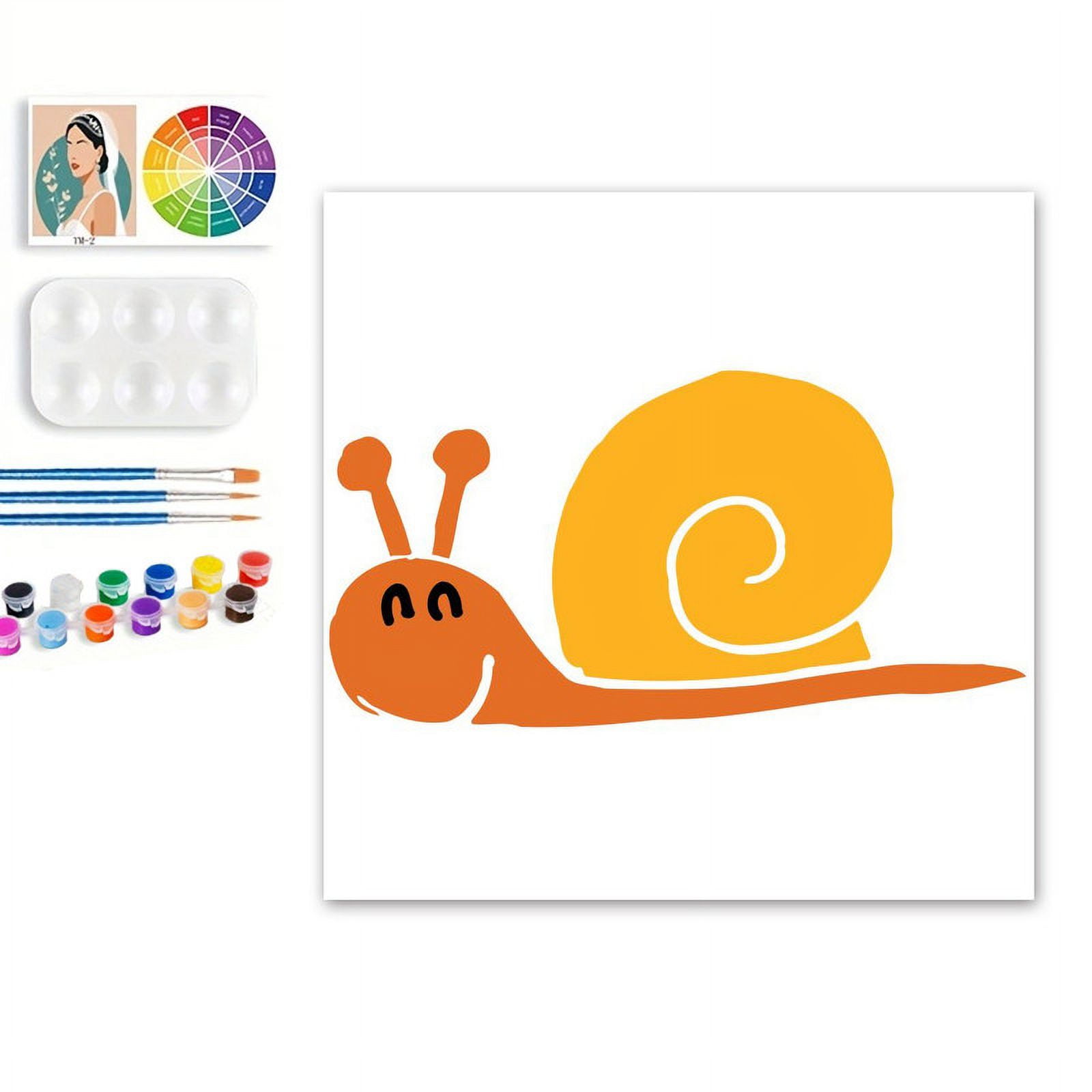 Paint by Numbers Set for Adult Beginners, 8x8 Inch DIY Oil Paint by Numbers for Kids with Frame for Home Decoration (Christmas Snail )