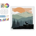 thumbnail image 1 of Paint by Numbers Set for Adult Beginners, 8x8 Inch DIY Oil Paint by Numbers for Kids with Frame for Home Decoration (Mountain Landscape), 1 of 4
