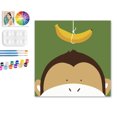 thumbnail image 1 of Paint by Numbers Set for Adult Beginners, 8x8 Inch DIY Oil Paint by Numbers for Kids with Frame for Home Decoration (Cartoon Monkey), 1 of 4