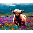 thumbnail image 1 of Paint by Numbers for Adults -Flower Field Highland Cow- Drawing Paintwork DIY Paint by Number Kits Art Crafts for Home Wall Decor 16"x20", 1 of 5