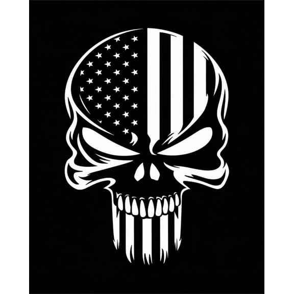 Paint by Numbers for Adults - Stars and Stripes Skull 2- Drawing Paintwork DIY Paint by Number Kits Art Crafts for Home Wall Decor 16"x20"