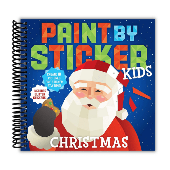 Paint by Sticker Kids: Christmas: Create 10 Pictures One Sticker at a Time! Includes Glitter Stickers (Spiral Bound)