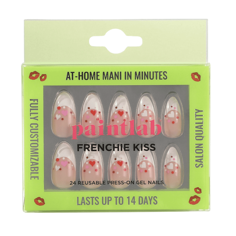 PaintLab Frenchie Kiss Reusable Press-On Gel Nails Kit, French Tip