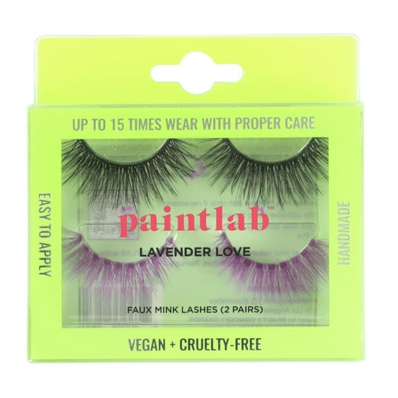 PaintLab Lavender Love Reusable Faux Mink Lashes, Fake Eyelashes Set, 2 Pack