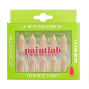 PaintLab Long Stiletto Press On Nails, French Tips, White French Tip, 30 Count