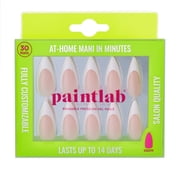 PaintLab Long Stiletto Press On Nails, French Tips, White French Tip, 30 Count