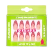 PaintLab Short Almond Press On Nails 3D, Red Celestial, 30 Count