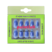 PaintLab Medium Almond Press On Nails, Aura 888 Blue, 30 Count
