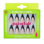 PaintLab Long Stiletto Press On Nails, Black, 30 Count