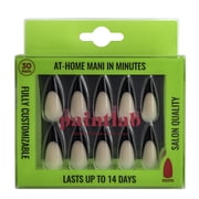 PaintLab Long Stiletto Press On Nails, Black, 30 Count