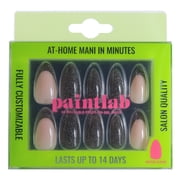 PaintLab Medium Almond Press On Nails, Disco Ball, Black, 30 Count