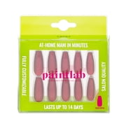 PaintLab Long Sleek Coffin Press On Nails, Red Ruby, 30 Count
