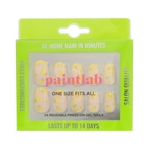 PaintLab Reusable Press-on Gel Nails Kit, Almond Shape, Limoncello Yellow, 30 Count