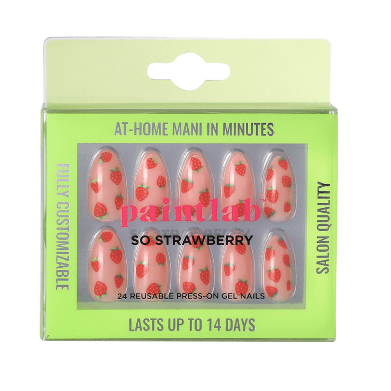 PaintLab Reusable Press-on Gel Nails Kit, So Strawberry Pink, 24 Count - Walmart.com